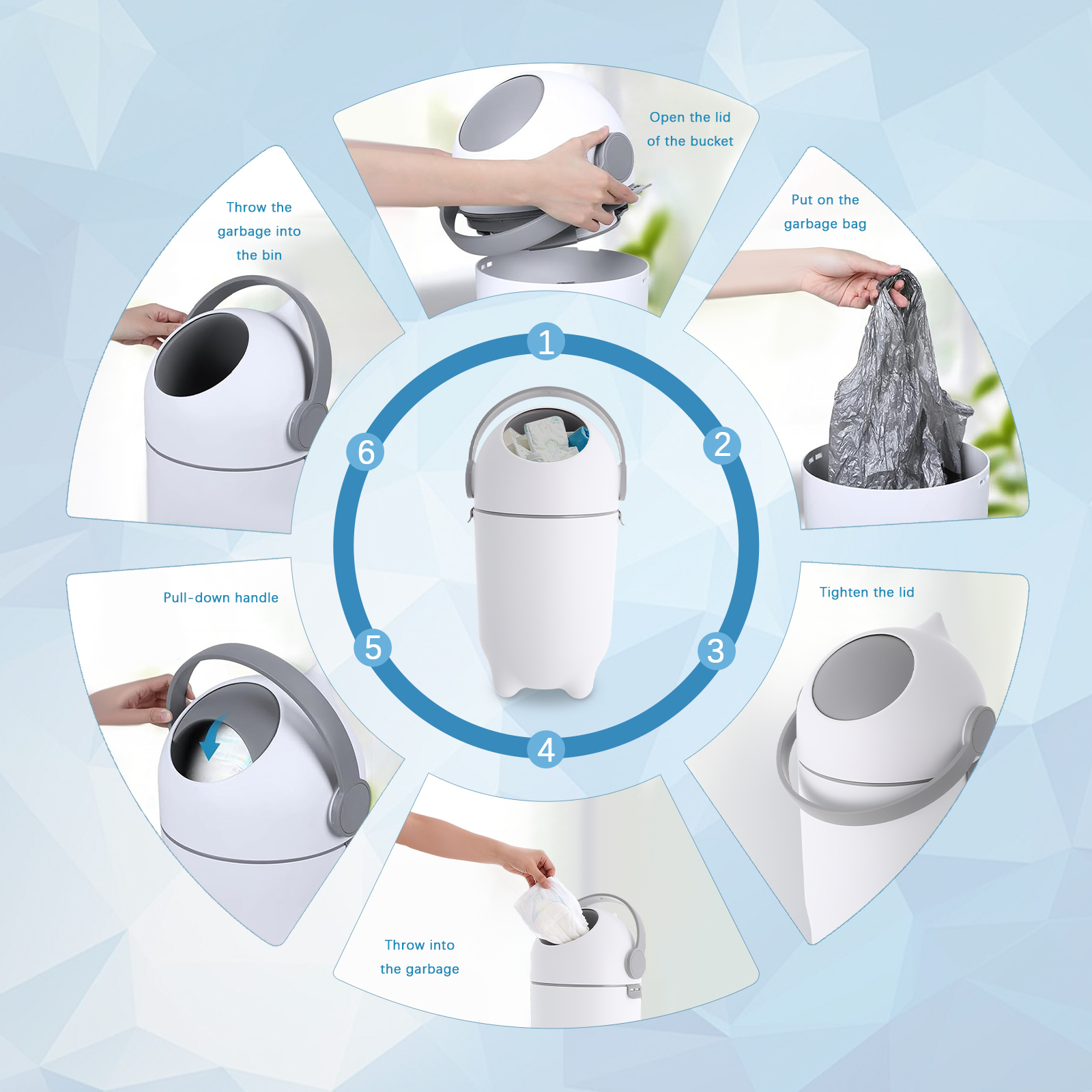 Baby Bag Nursery - Odorless Diaper Pail, Airtight Diaper Bin,