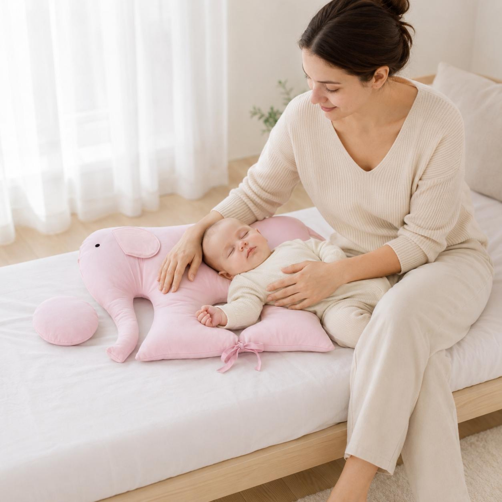 Baby Nursery Pillow - Elephant Baby Pillow Removable Cover Stuffed