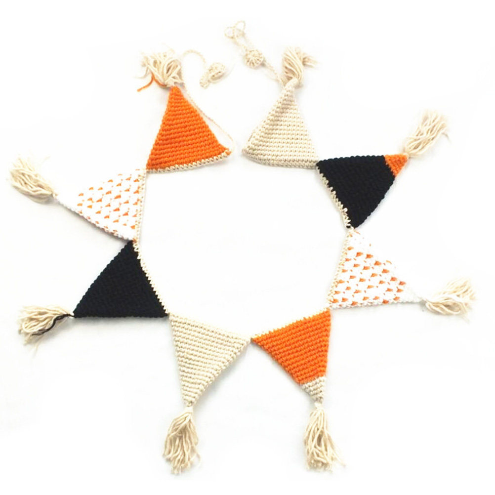 Baby Nursery Bunting - Orange Triangle Pennant Flags Banner Cotton