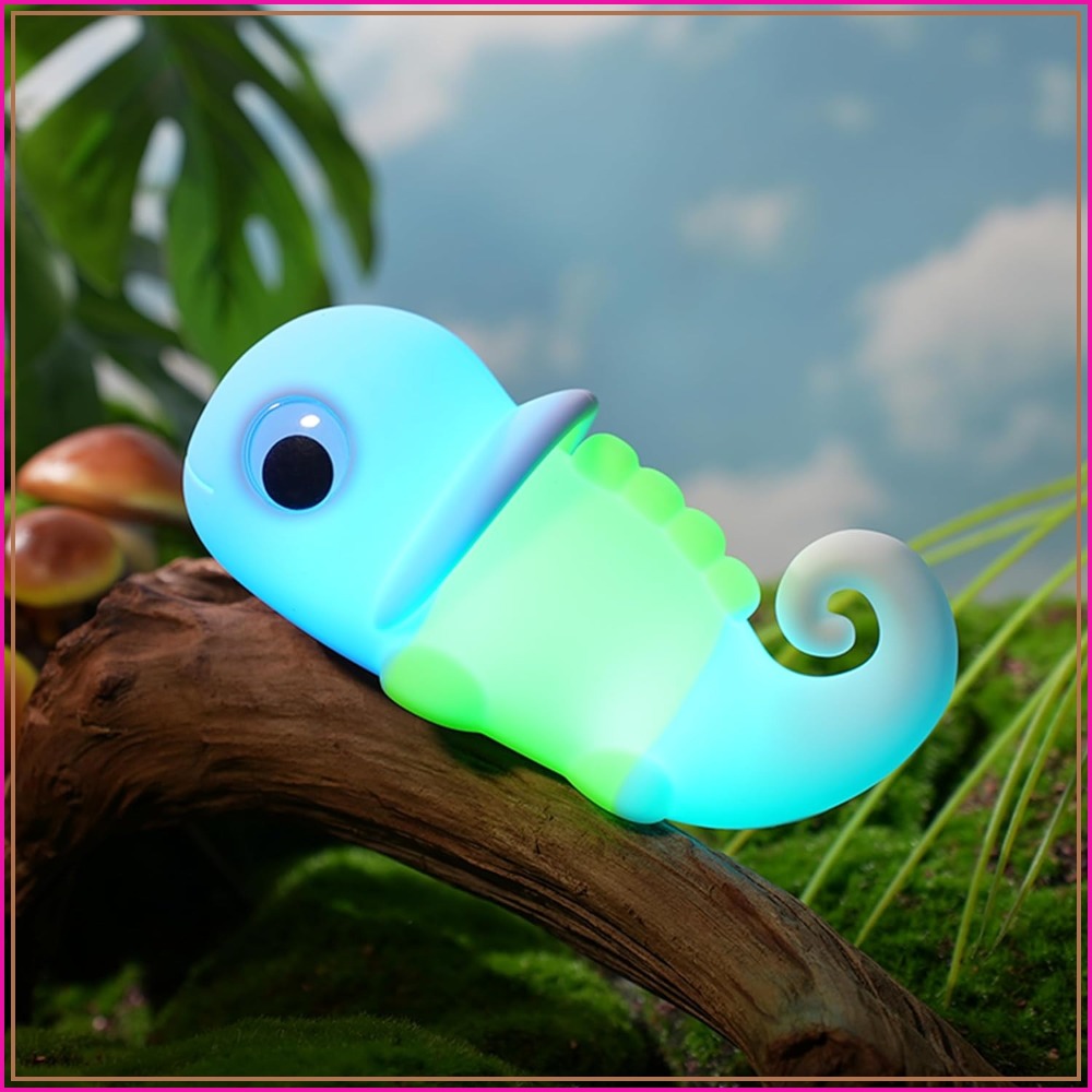 Baby Nursery Light - Soft Silicone Chameleon Night Light with