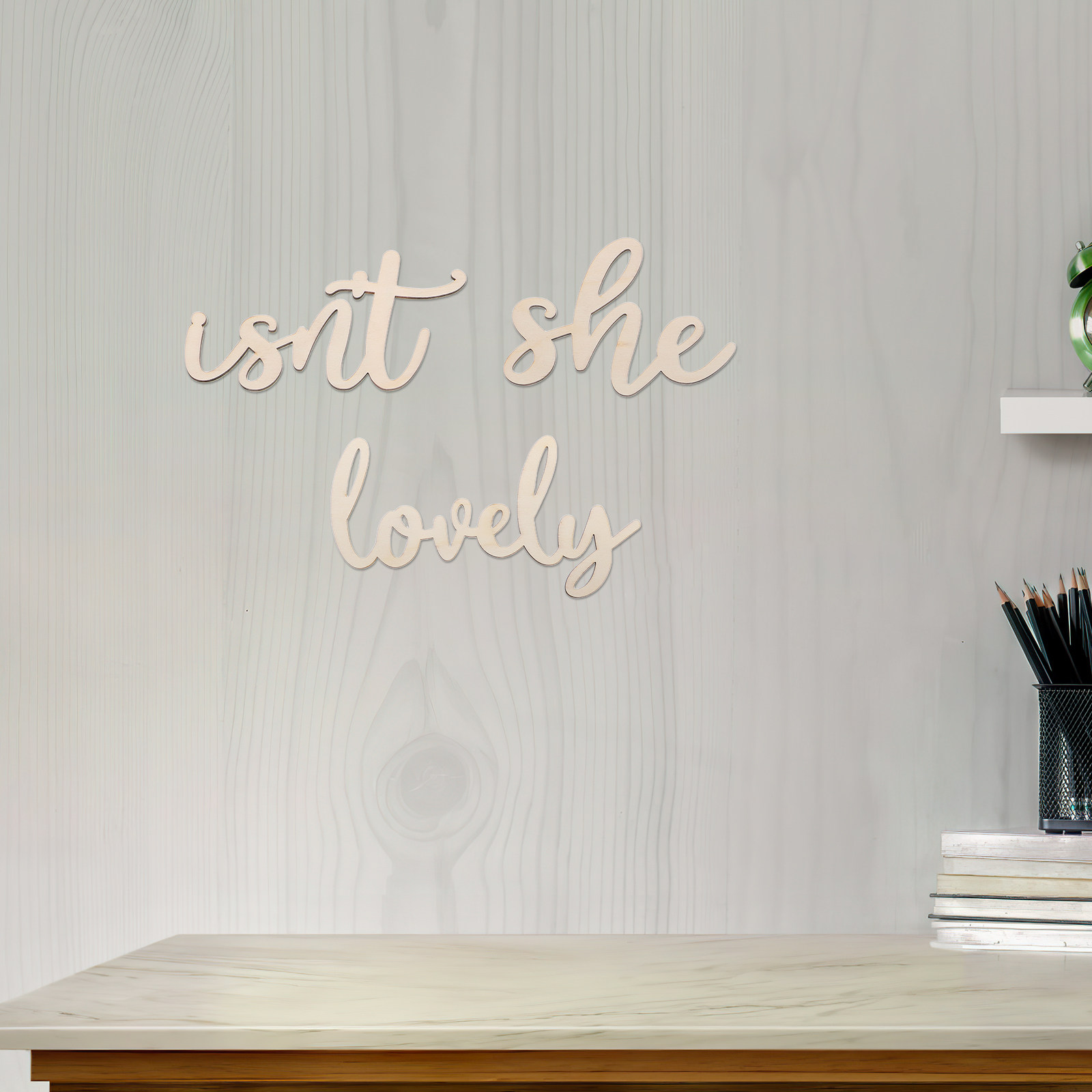 Baby Nursery Art - Isn't She Lovely Wooden Wall Sticker