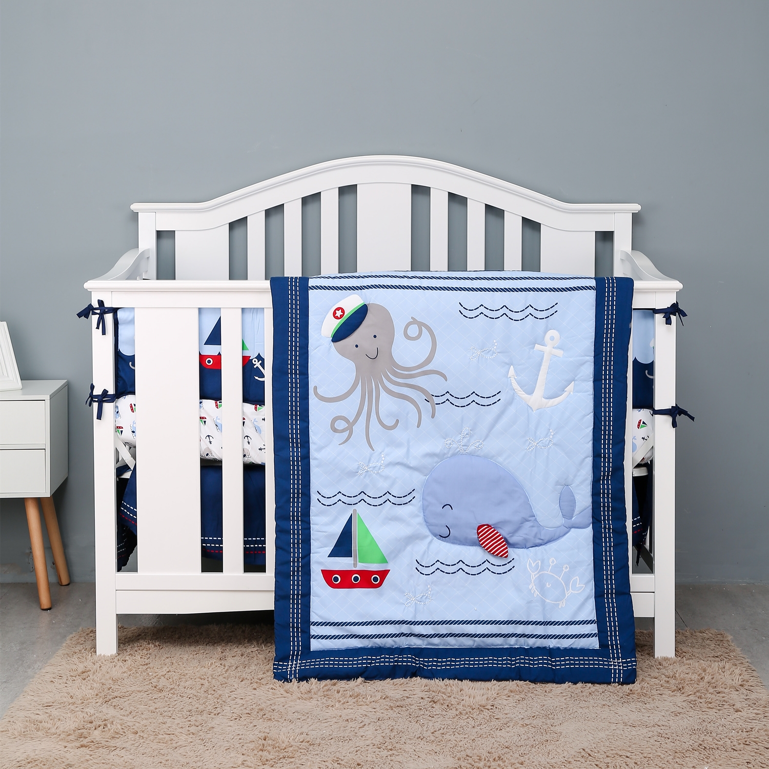 Baby Nursery Animal Theme - 7Pcs Ocean Theme Baby Nursery Cot