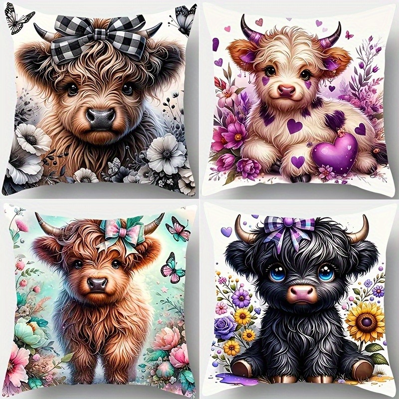 Baby Nursery Pillow - Cute Baby Cow Pillowcase Set for