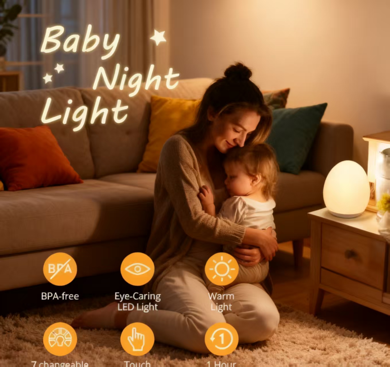 “Egg-Shaped Silicone Night Lig - đánh giá và giá Baby Nursery Light
