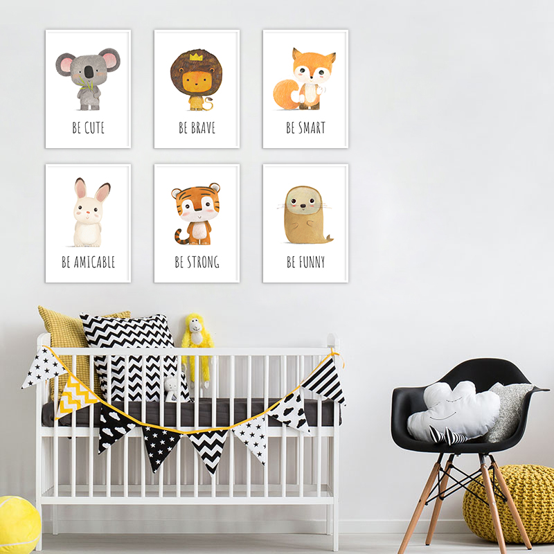 Animal Canvas Poster and Print - đánh giá và giá Baby Nursery Animal Pictures