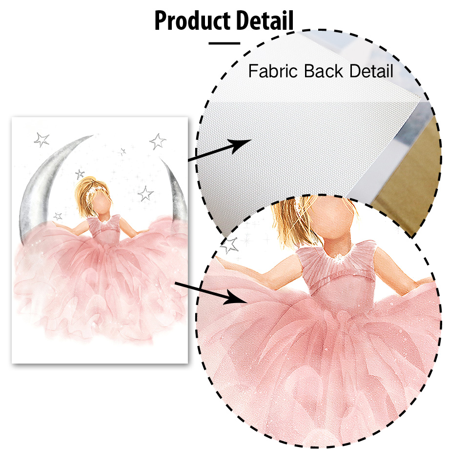 Pink Angel Girl Sun Moon Cloud - đánh giá và giá Baby Nursery Art