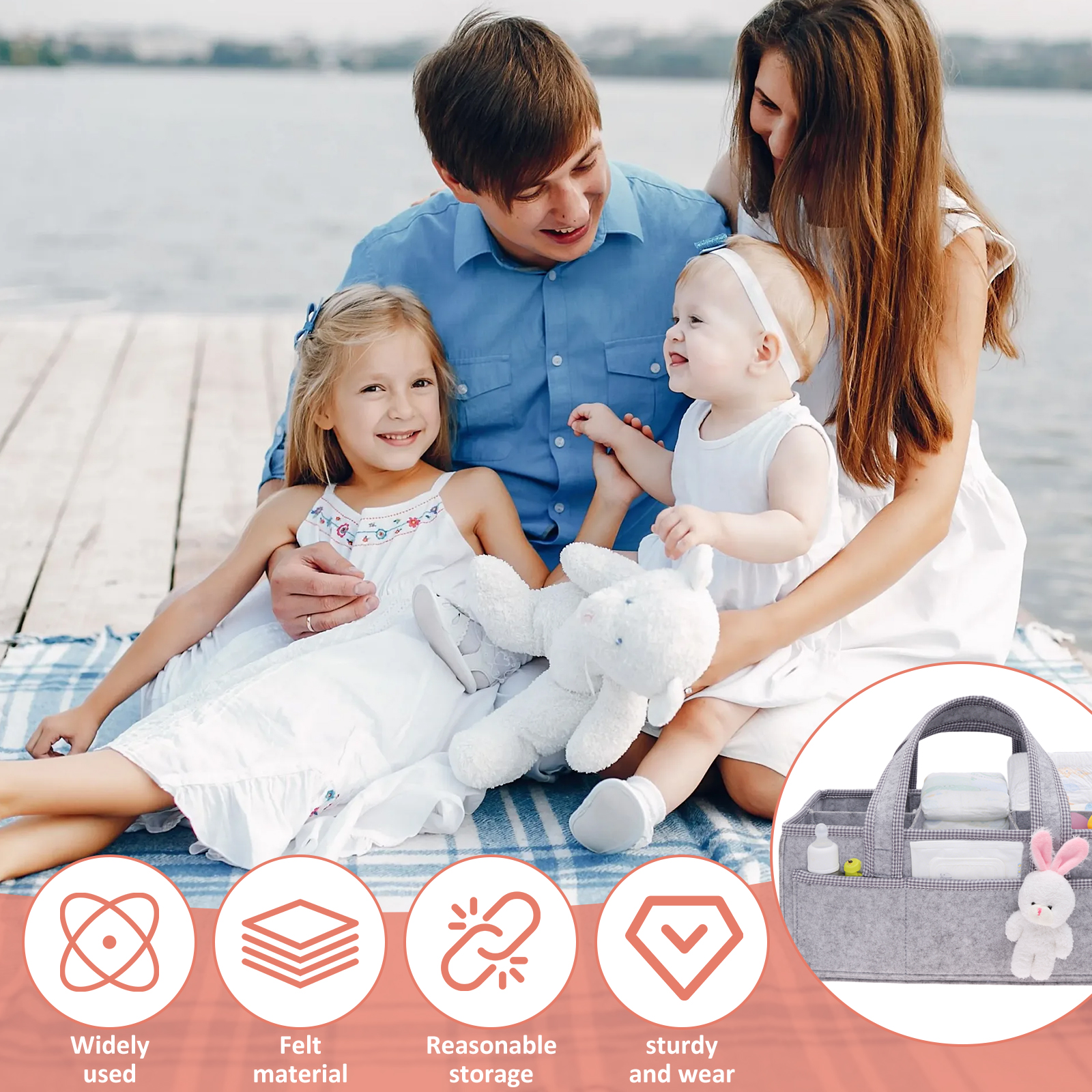 Baby Diaper Caddy Felt Baby Di - đánh giá và giá Baby Bag Nursery