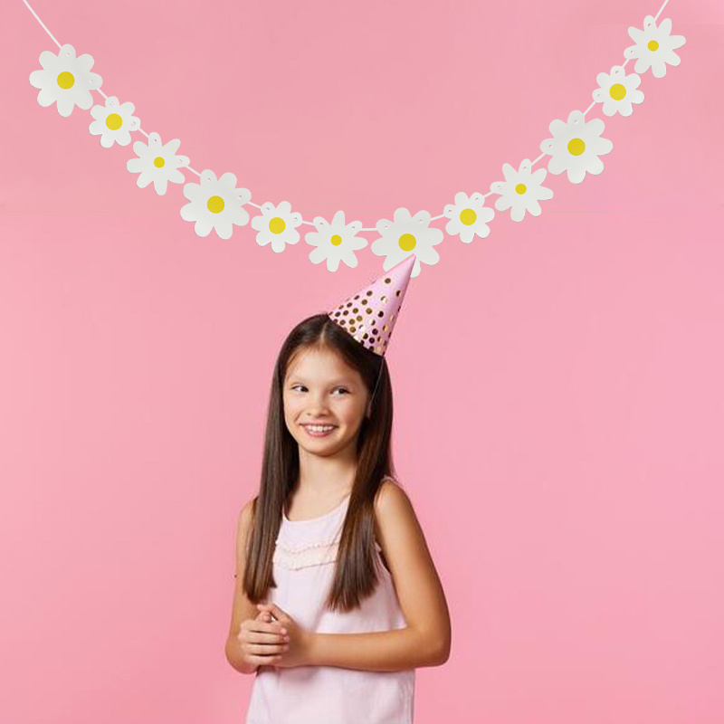 1Set White Daisy Flower Banner - đánh giá và giá Baby Nursery Bunting
