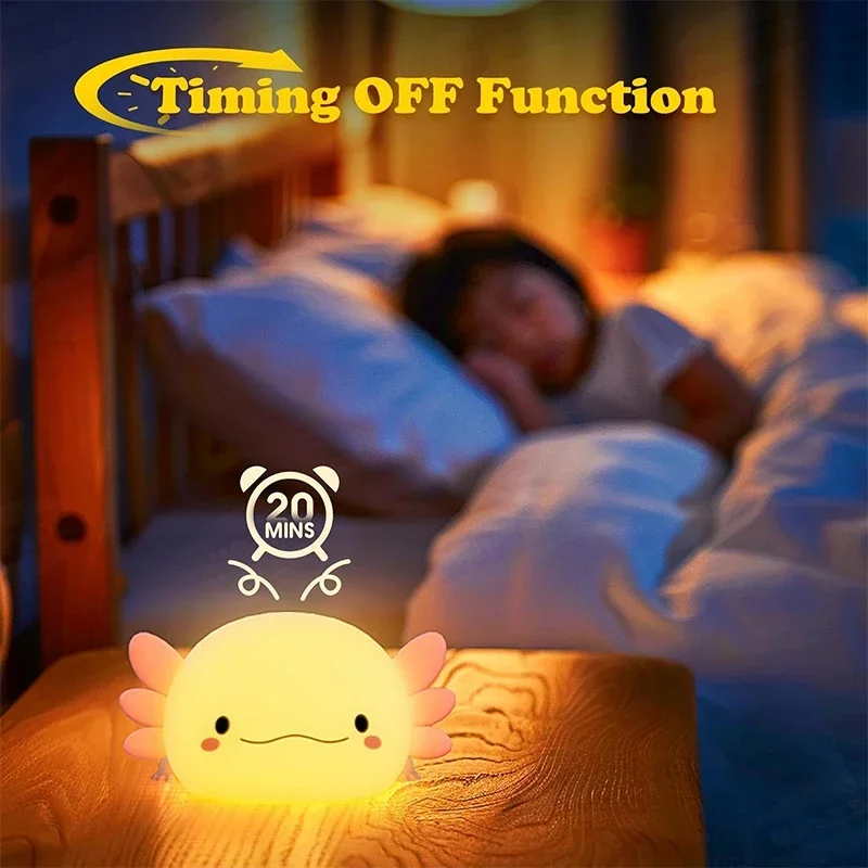 Cute Axolotl Night Light Silic - đánh giá và giá Baby Nursery Light