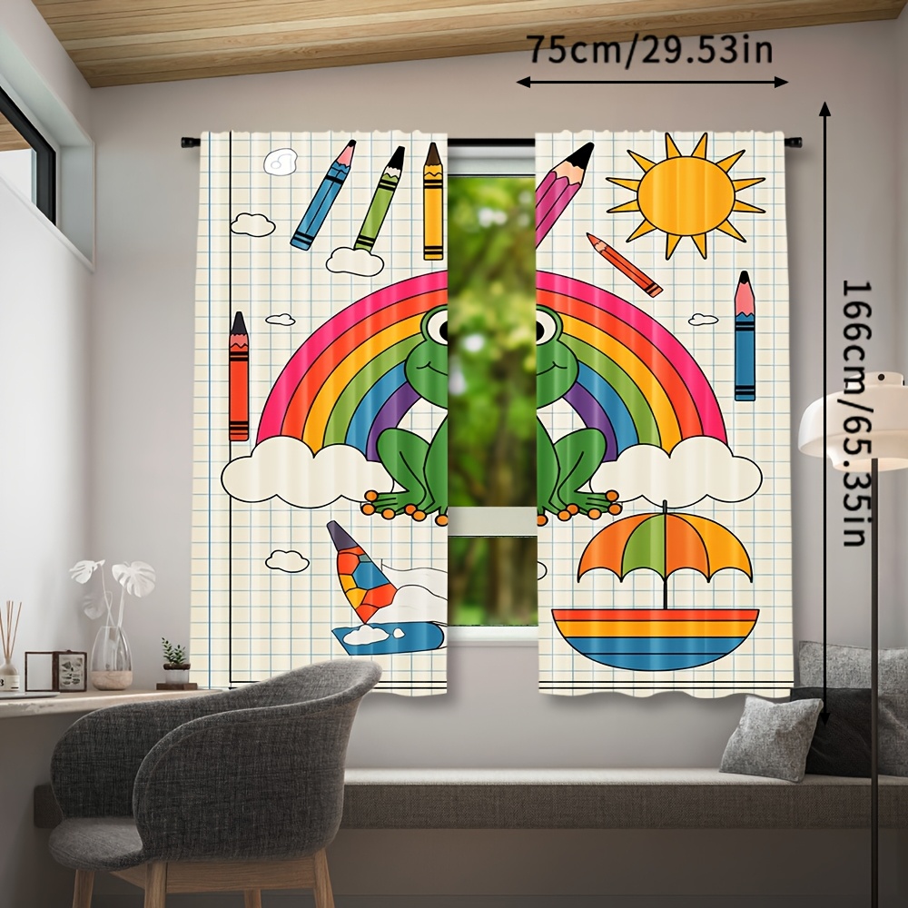Cute Rainbow Frog Curtain Wind - đánh giá và giá Baby Nursery Animal Theme