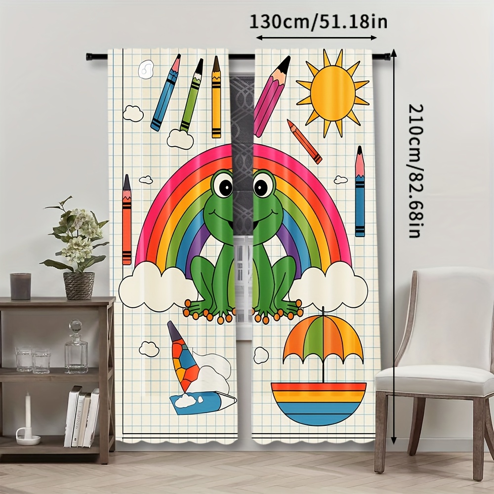 Cute Rainbow Frog Curtain Wind - đánh giá và giá Baby Nursery Animal Theme