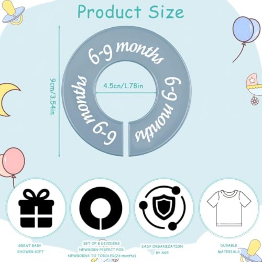 8 Pcs Baby Closet Dividers, Gi - đánh giá và giá Baby Nursery Decorations