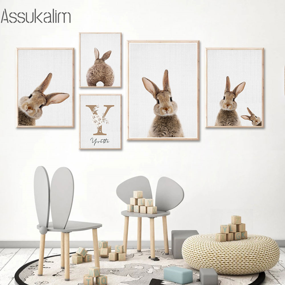 Rabbit Canvas Painting Custom  - đánh giá và giá Baby Nursery Animal Pictures