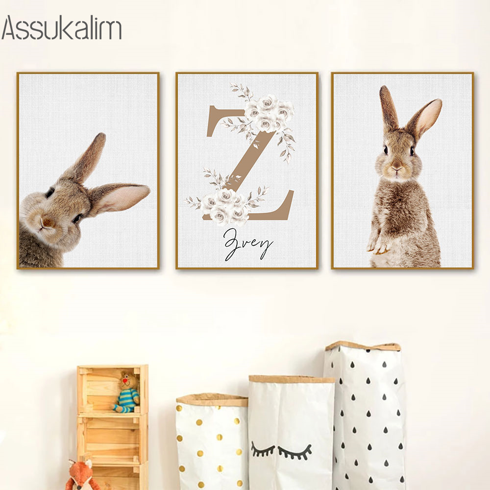 Rabbit Canvas Painting Custom  - đánh giá và giá Baby Nursery Animal Pictures