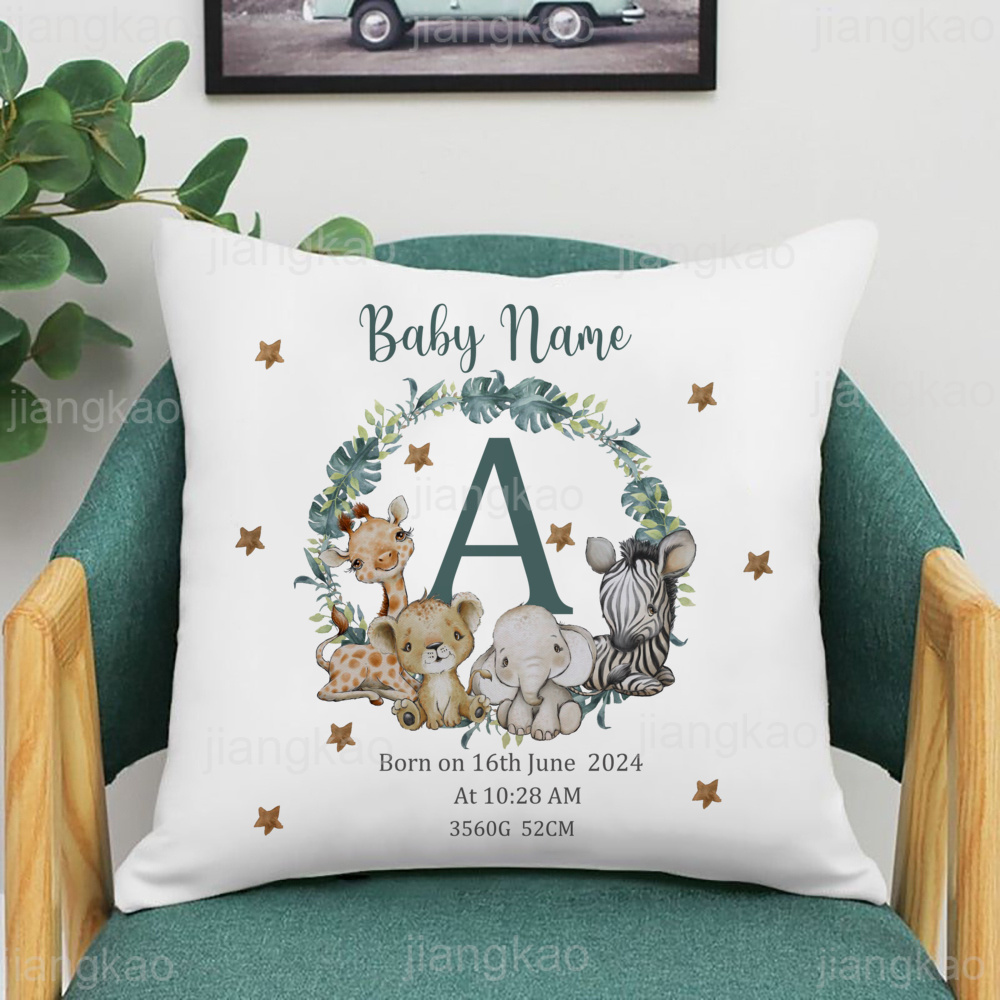 Personalized Safari Animal wit - đánh giá và giá Baby Nursery Pillow