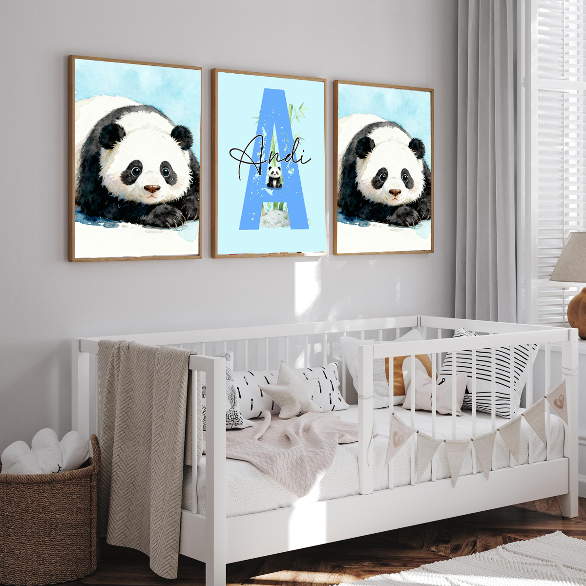 3pcs Personalized Panda Nurser - đánh giá và giá Baby Nursery Art