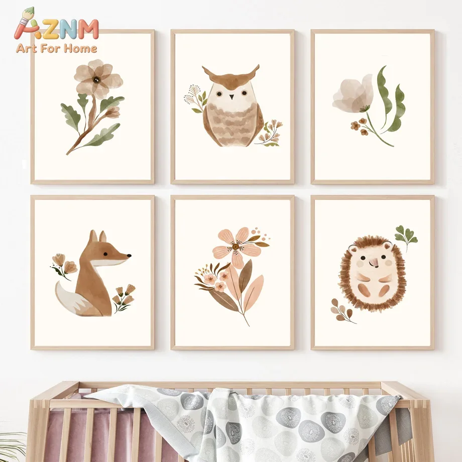 Woodland Nursery Wall Art  Squ - đánh giá và giá Baby Nursery Animal Theme