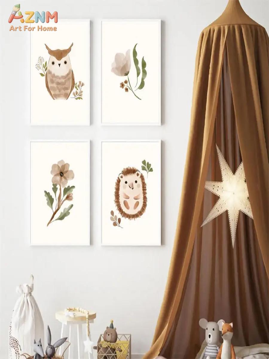 Woodland Nursery Wall Art  Squ - đánh giá và giá Baby Nursery Animal Theme