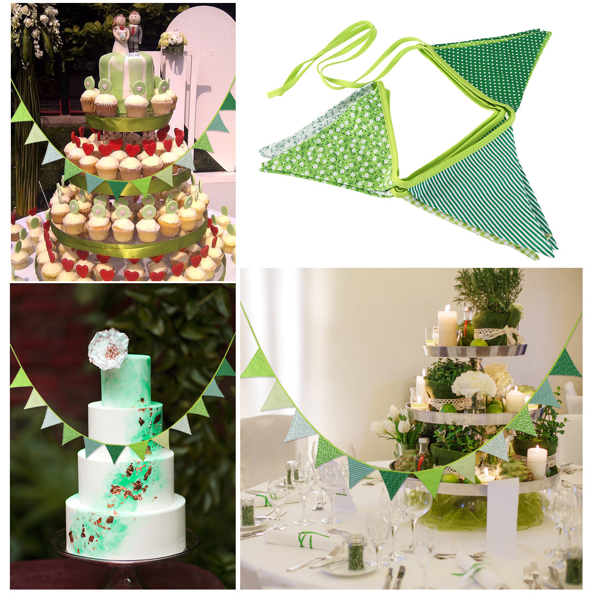 12Pcs Vintage Green Triangle F - đánh giá và giá Baby Nursery Bunting