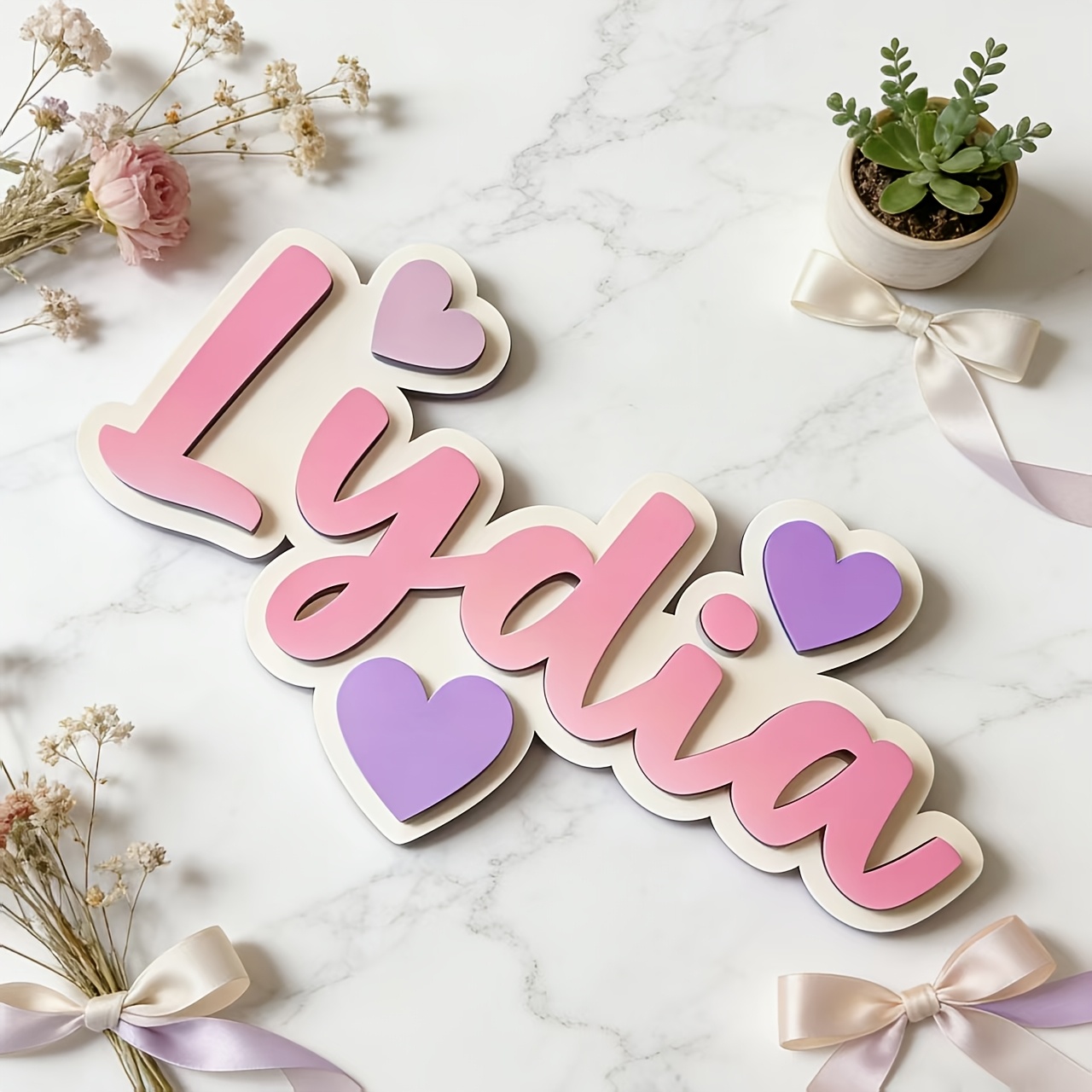 Personalized Gradient Heart Na - đánh giá và giá Baby Nursery Decorations