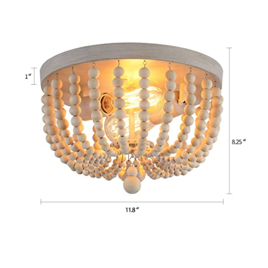 Boho Chandelier Wood Beaded Fl - đánh giá và giá Baby Nursery Light Fixture