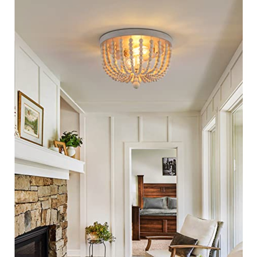 Boho Chandelier Wood Beaded Fl - đánh giá và giá Baby Nursery Light Fixture
