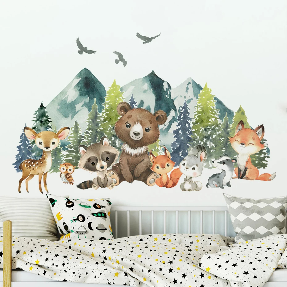 Forest Animals Theme Bear Deer - đánh giá và giá Baby Nursery Animal Theme