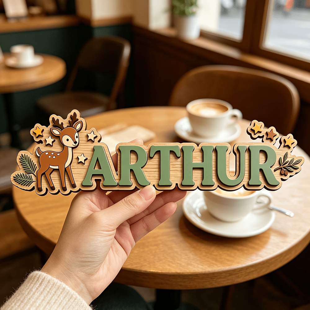 Custom Deer & Star Wooden Name - đánh giá và giá Baby Nursery Decorations