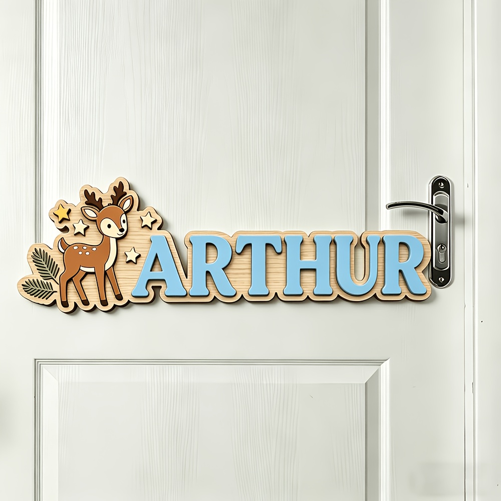 Custom Deer & Star Wooden Name - đánh giá và giá Baby Nursery Decorations