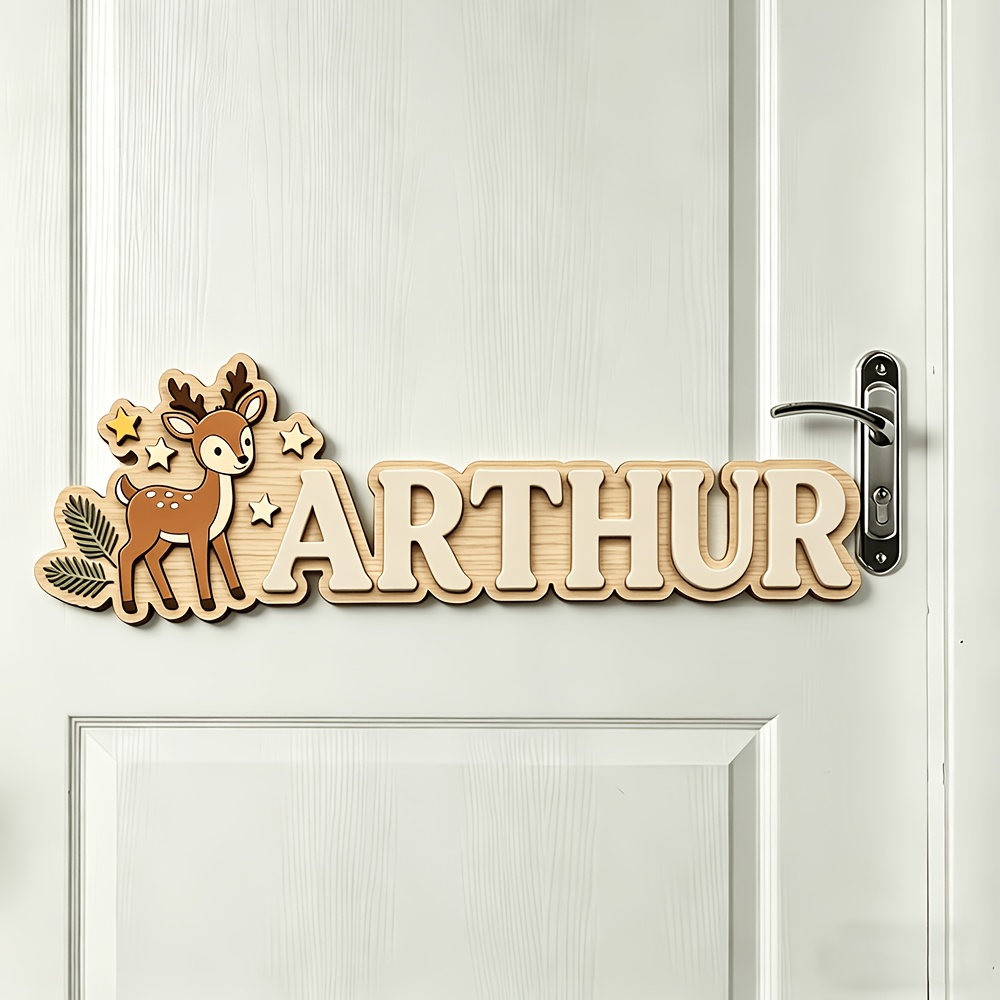 Custom Deer & Star Wooden Name - đánh giá và giá Baby Nursery Decorations