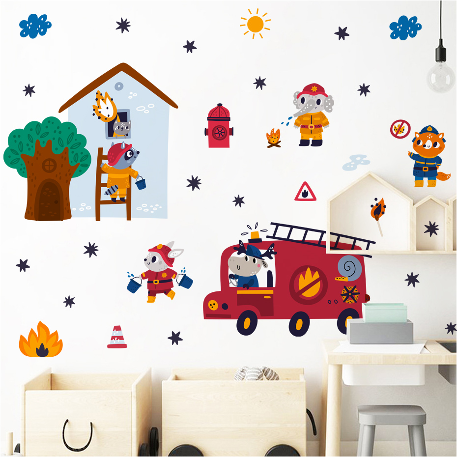 Cartoon Animal Firefighter Res - đánh giá và giá Baby Nursery Animal Theme