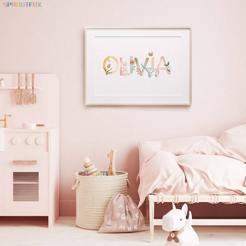 Nursery Canvas Painting Name C - đánh giá và giá Baby Nursery Animal Pictures