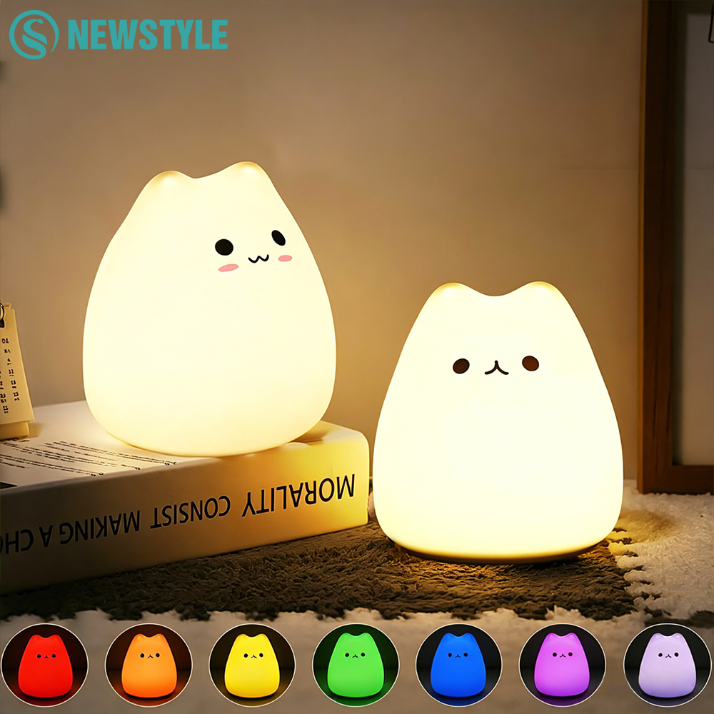Cute Cat Night Light RGB Color - đánh giá và giá Baby Nursery Light