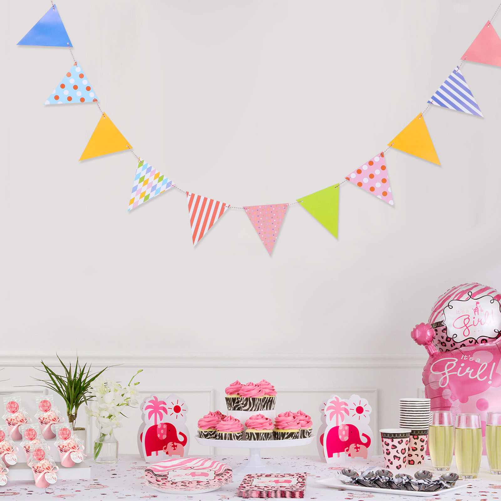Triangle Paper Bunting Flags G - đánh giá và giá Baby Nursery Bunting