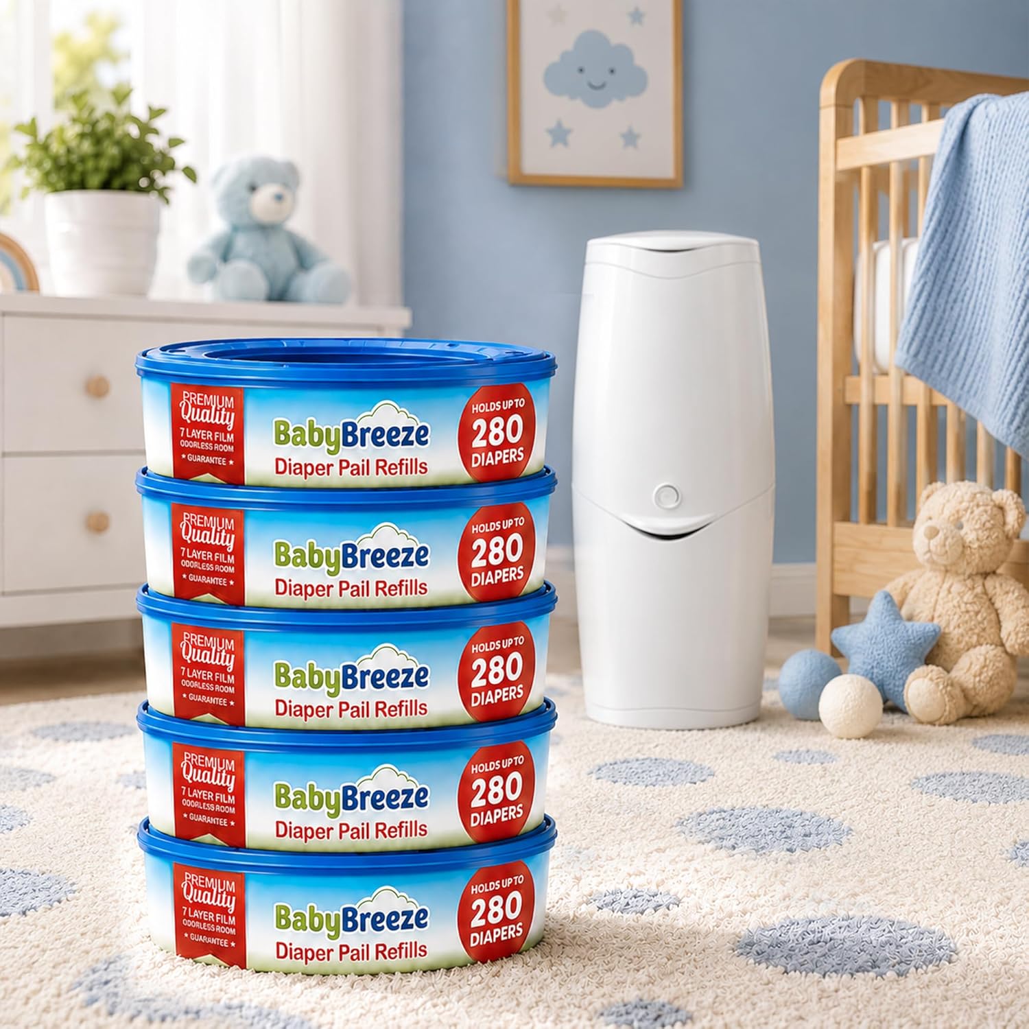 Odor Locking Diaper Pail Refil - đánh giá và giá Diaper Pail Odor