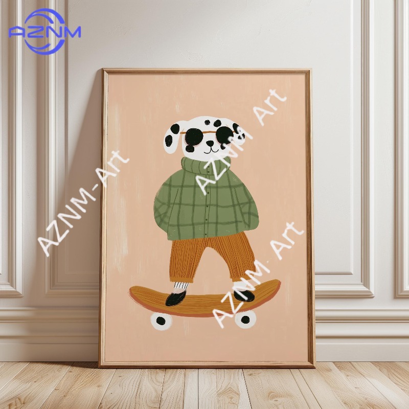 1PC Funny Animal Skateboarding - đánh giá và giá Baby Nursery Art