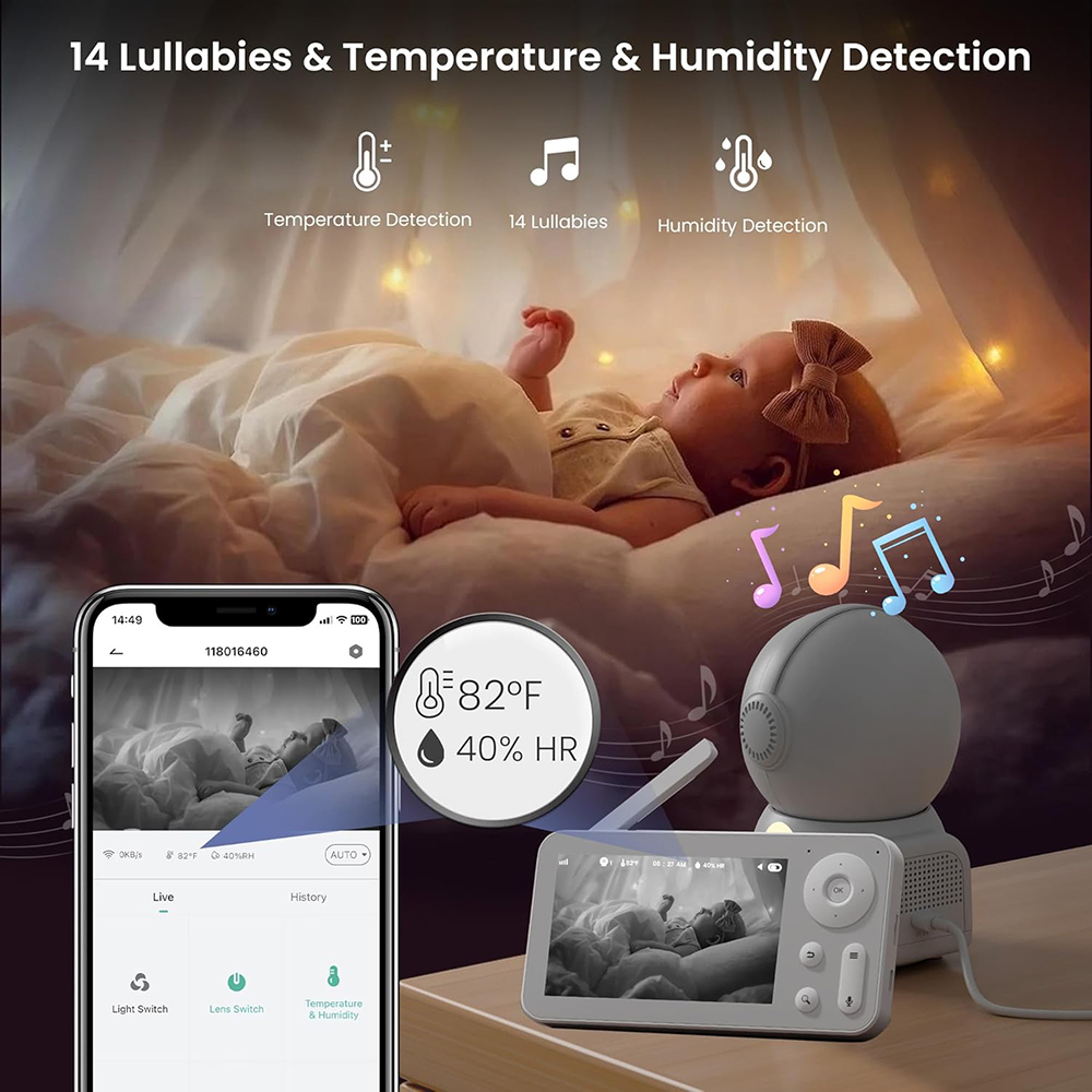 2K Baby Monitor with 2 Cameras - đánh giá và giá Baby Nursery Light