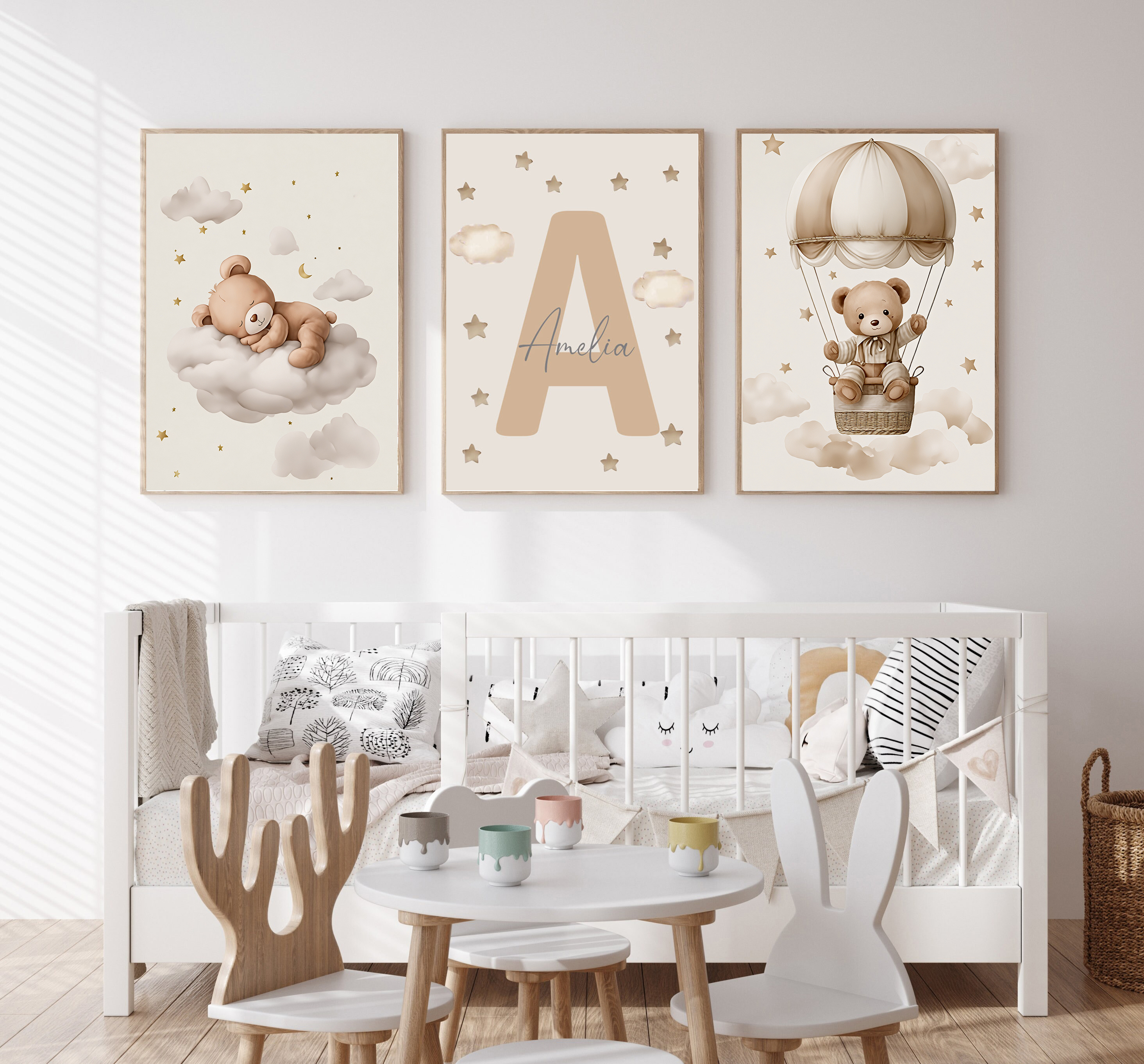 3pcs/set Bohemian Teddy Bear A - đánh giá và giá Baby Nursery Art