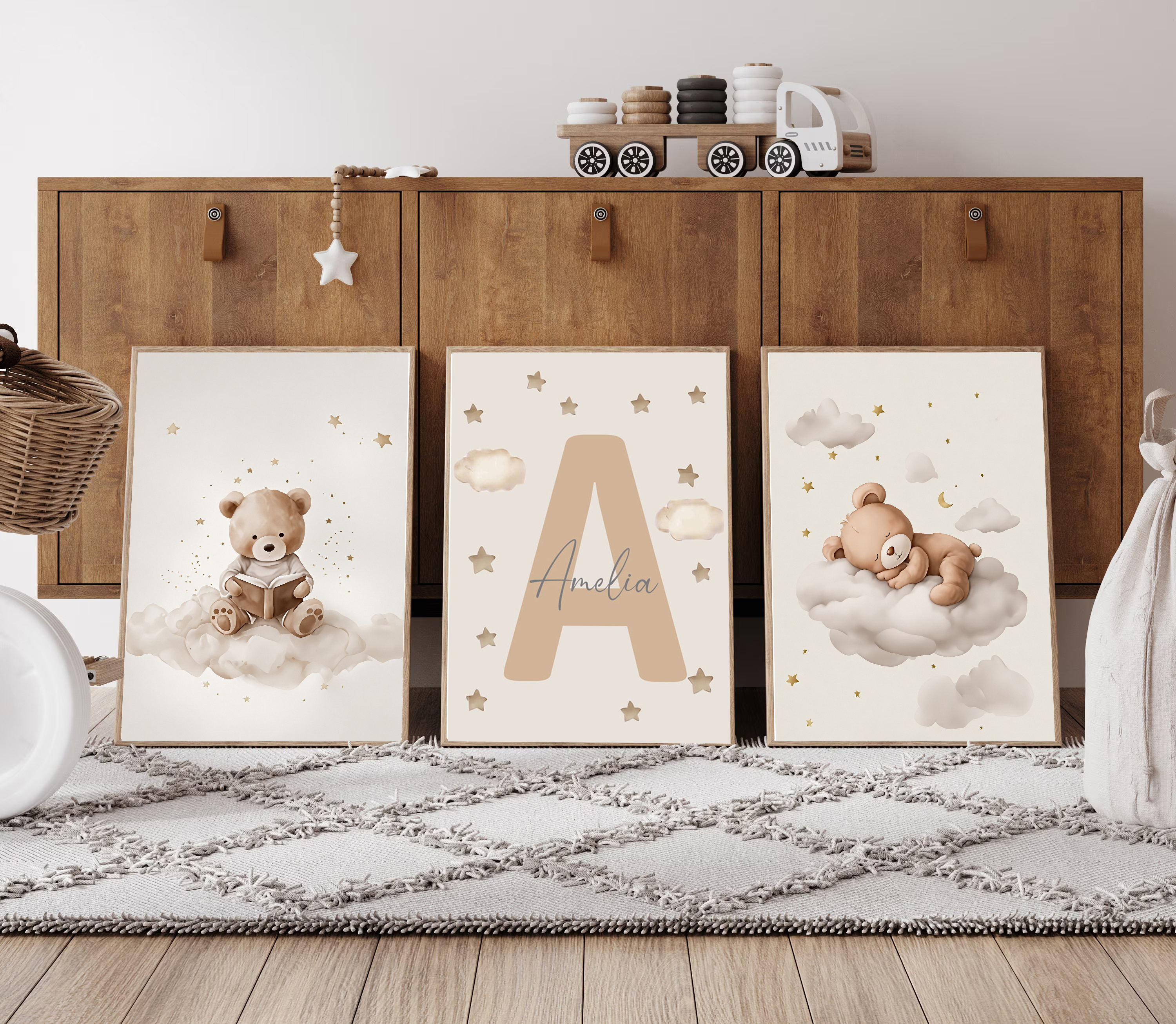 3pcs/set Bohemian Teddy Bear A - đánh giá và giá Baby Nursery Art